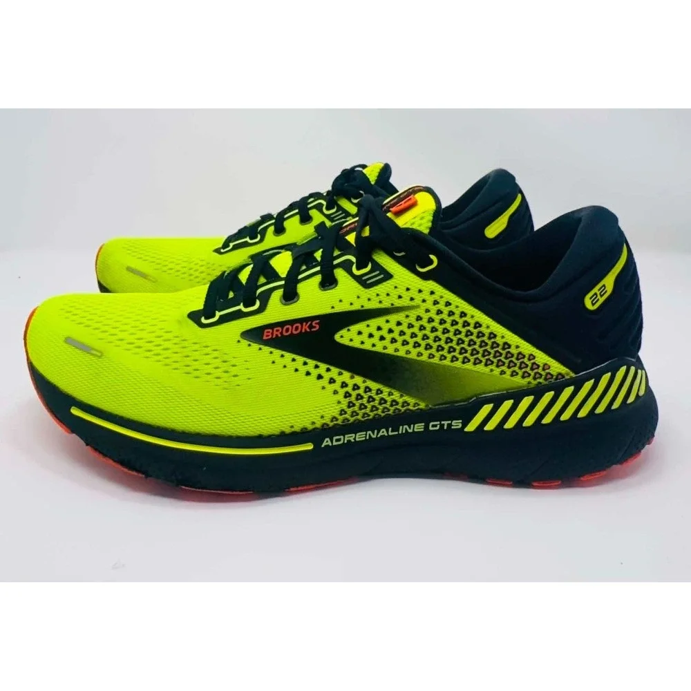 Brooks Adrenaline GTS 22 Running Shoes Men's 10 Neon Nightlife Black Stability
